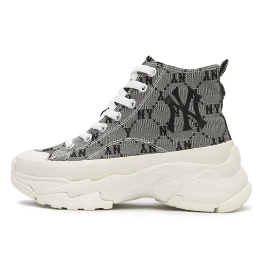 MLB Chunky High Canvas Shoes Unisex High-Top Gray