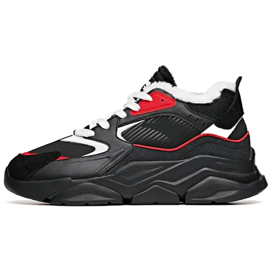 ANTA Life Collection Chunky Sneakers Men Low-Top Black Red White