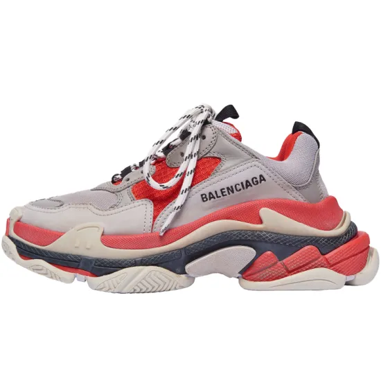 Balenciaga Triple S Red Grey Women's