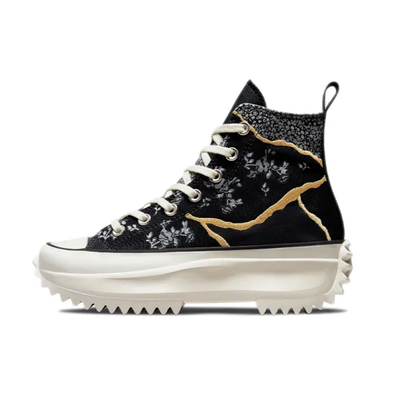 Converse Run Star Hike Hi Metallic Silver Floral Women's
