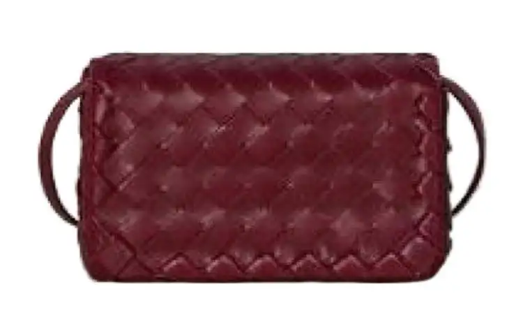 Bottega Veneta With Cow Leather And Sheepskin Crossbody Bag, Shoulder Bag Women's Burgundy