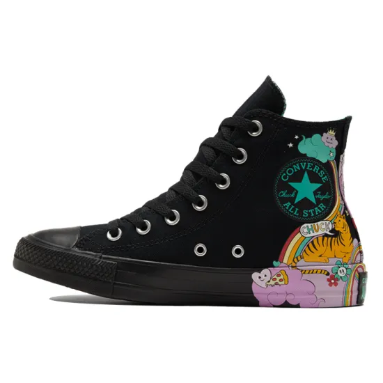 Converse Chuck Taylor All Star Canvas Shoes Unisex High-top Black/pink/yellow