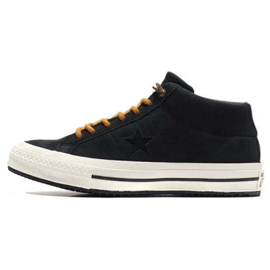 Converse One Star Canvas Shoes Unisex Mid-top Black/yellow
