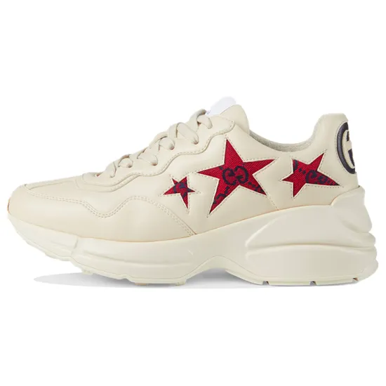 GUCCI Rhyton Chunky Sneakers Women's Low-Top Ivory White