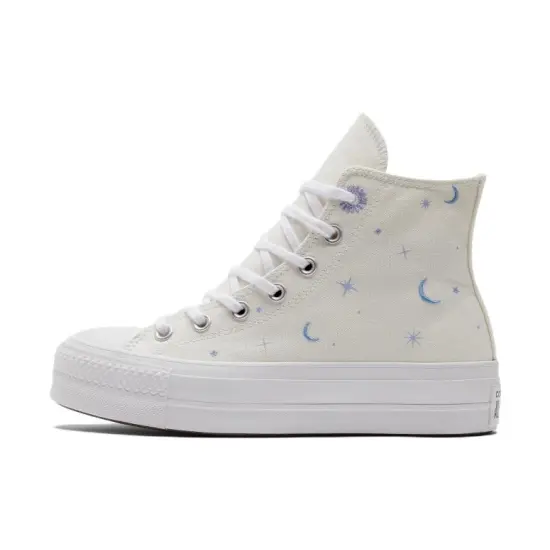 Converse All Star Lift Canvas Shoes Women's High-top Beige/Purple