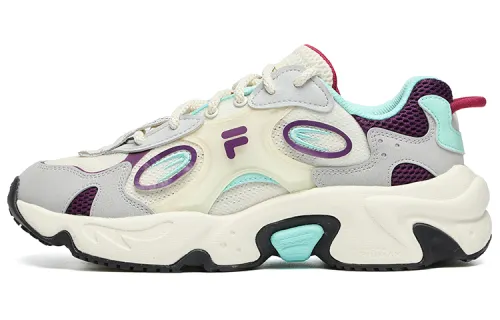FILA FUSION Raccoon Textile, Synthetic Leather Low top Chunky Sneakers Women's White Gray
