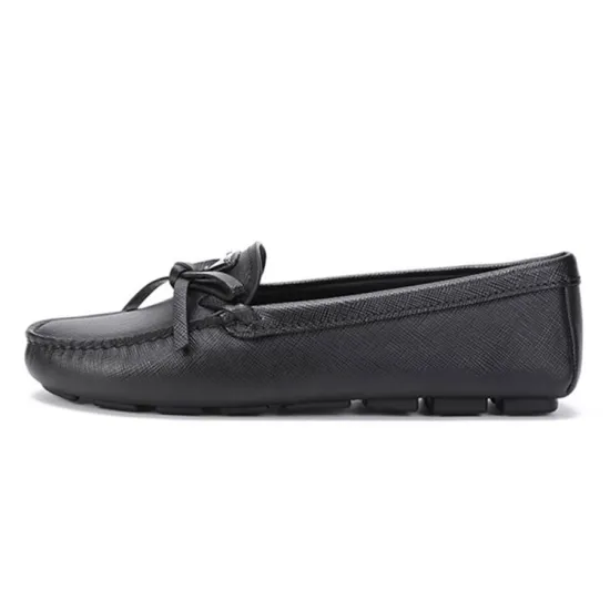 PRADA Saffiano Leather Driving Loafers 'Black' Women's