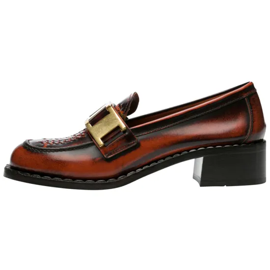 PRADA Woven 40mm Loafers 'Brown' Women's