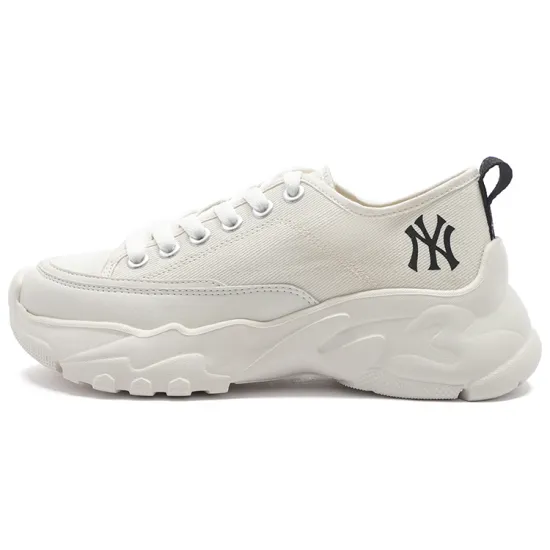 MLB Chunky High Wear Resistant Height Increasing Low Top Chunky Sneakers Unisex White