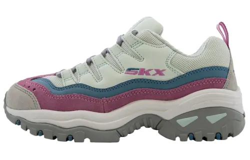 Skechers Energy Textile, Synthetic Leather Low top Chunky Sneakers Women's Green Purple