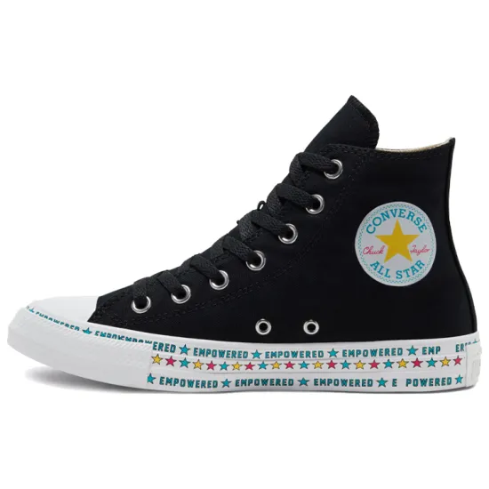 Converse Chuck Taylor All Star Canvas Shoes Women's High-top Black/Blue/Yellow