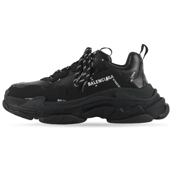 Balenciaga All Over Logo Triple S Black Women's
