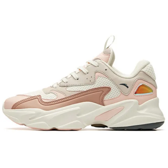 ANTA Chunky Sneakers Women's Low-Top Gray/White/Pink