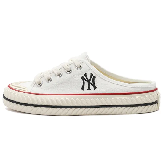 MLB Playball Mule Canvas Shoes Unisex Low-Top White