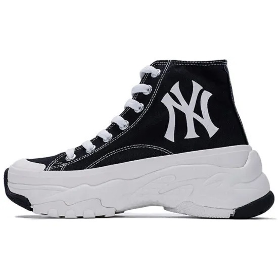 MLB Chunky High Canvas Shoes Unisex High-Top Black