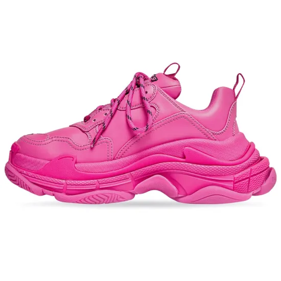 Balenciaga Triple S Faux Leather Dark Pink Women's