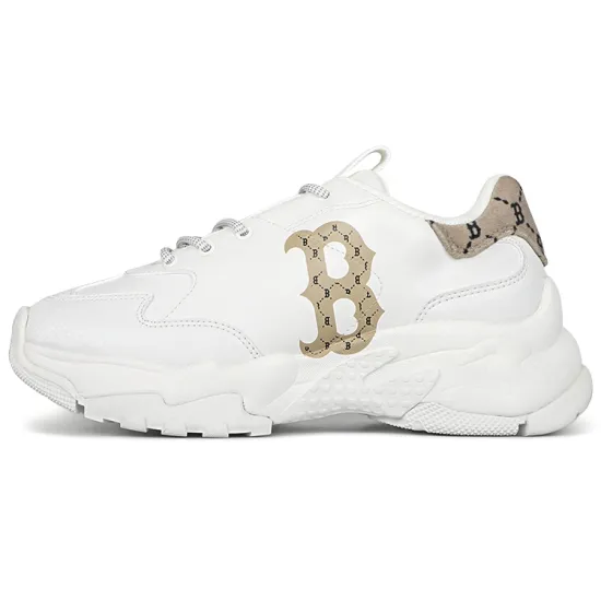 MLB Big Ball Chunky Chunky Sneakers Unisex Low-Top Dark Beige Yellow