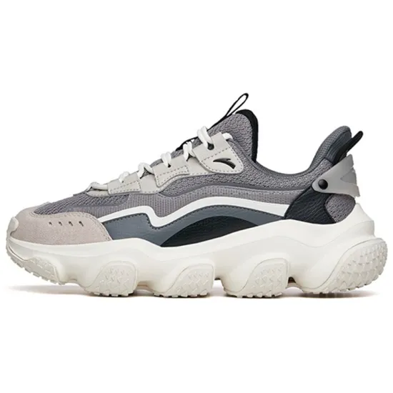 ANTA Chunky Sneakers Men Low-Top Sandstorm Gray/Iron Man Gray/Dark Gray