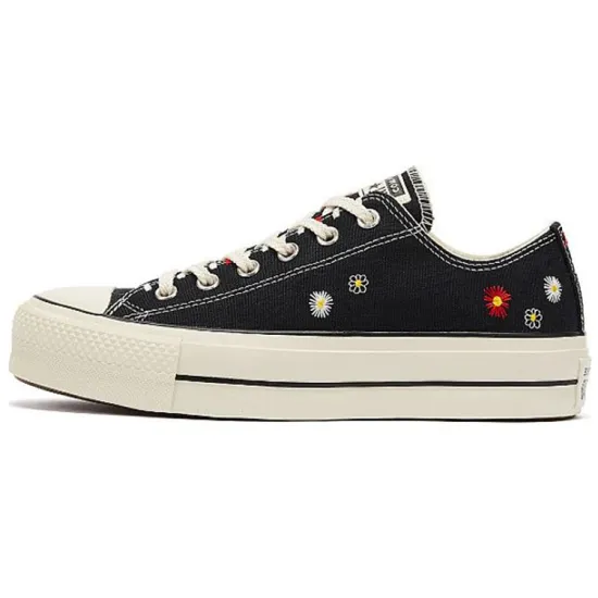 Converse Chuck Taylor All Star Women's Lift Low 'Daisy Embroidery - Black'