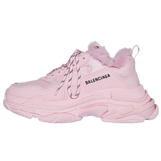 Balenciaga Triple S Fake Fur Pink Women's