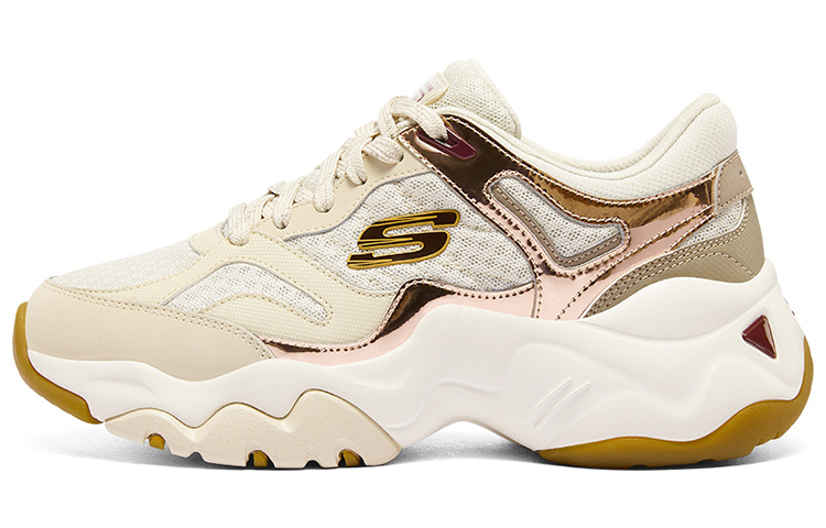 Женские кроссовки Skechers Skechers D'LITES 3.0 (бежево-бело-золотые)
