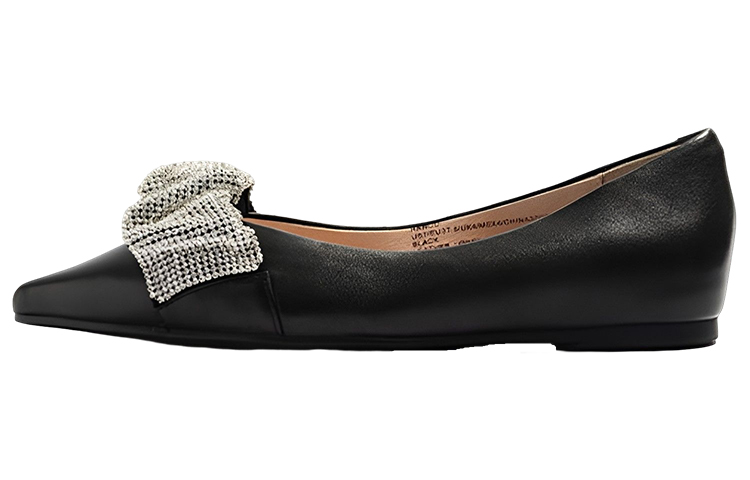 STEVE MADDEN Симедан овчина с острым носом светло удар в рот туфли женский черный