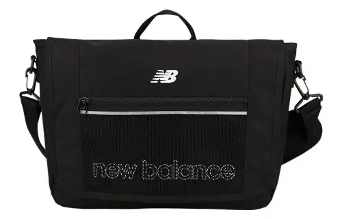 New Balance Polyester Messenger Bag, Portable, One Shoulder Crossbody Bag Large Men's Black