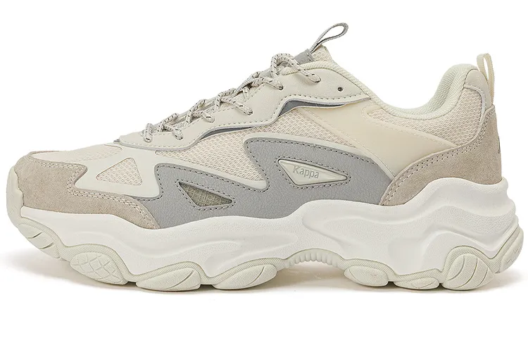Kappa Cushioning Abrasion Resistant Breathable Coverage Low top Chunky Sneakers Unisex Beige