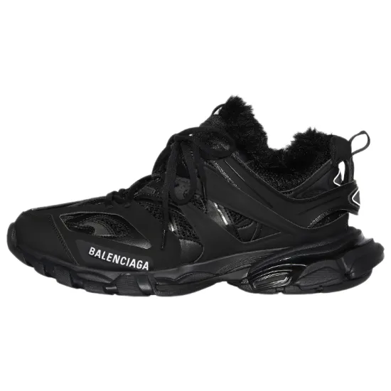 Balenciaga Track Faux Fur Black Black