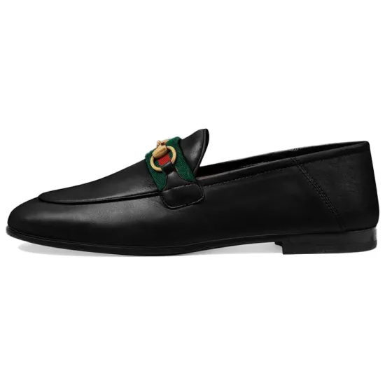 GUCCI Slip On Loafer With Web Black Leather
