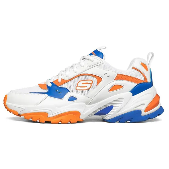 Skechers Stamina V2 Chunky Sneakers Men Low-Top White Orange/Blue