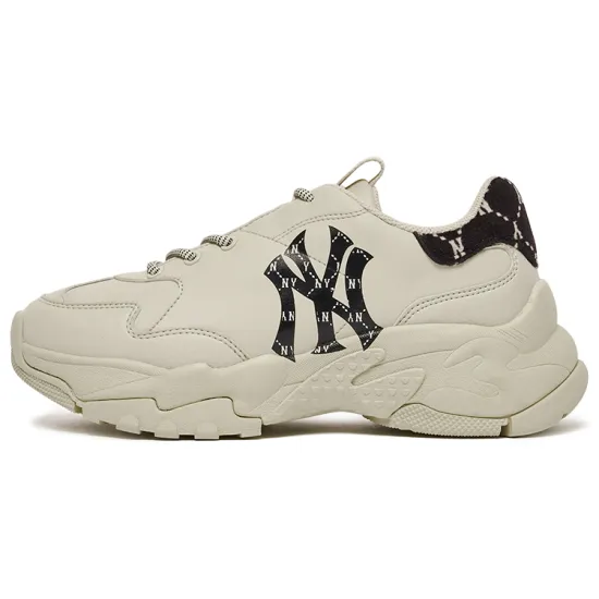 MLB Big Ball Chunky Chunky Sneakers Unisex Low Top Beige/Black