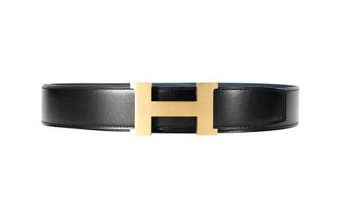 HERMES Togo Cow Leather Belts Men's Width 3.8cm