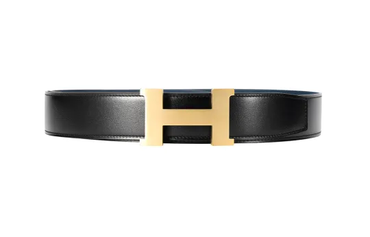 HERMES Double Sided Classic Casual Fashion Gold Buckle Togo Calfskin Double Sided Leather Belt Togo Men's