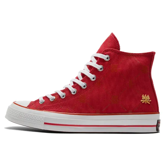 Converse Chuck Taylor All Star Canvas Shoes Unisex High-top Red/Gold