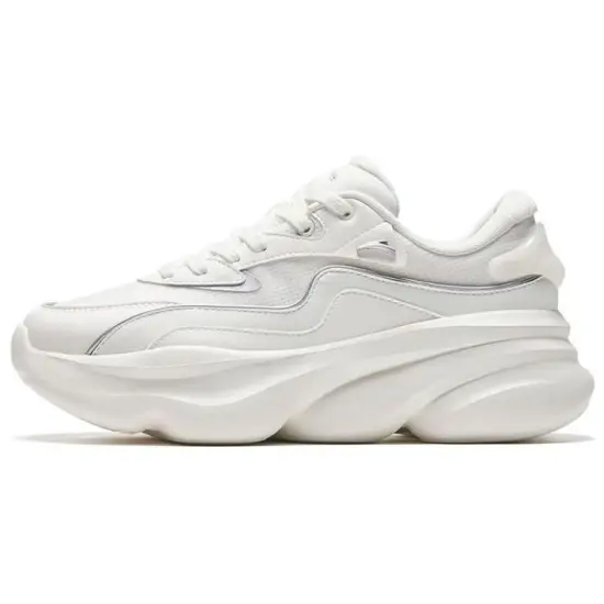Anta Meow Shoes 3 Anti Slip Wear Resistant Low Top Chunky Sneakers Women's White