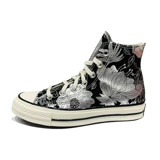 Converse Chuck Taylor All Star 70 Hi Vintage Floral Black Silver Women's