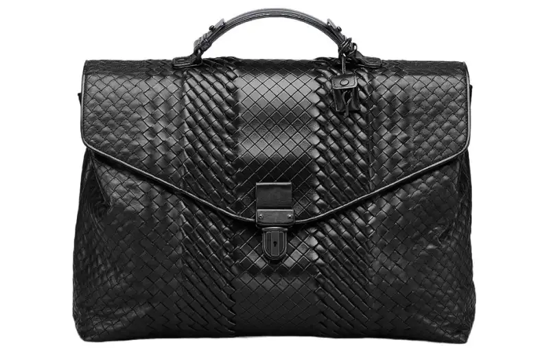 Bottega Veneta Cow Leather Handbag Men's Black