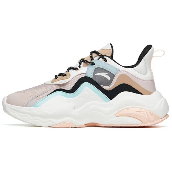 ANTA Chunky Sneakers Women's Low Top Lotus Gray/Ivory White/Black