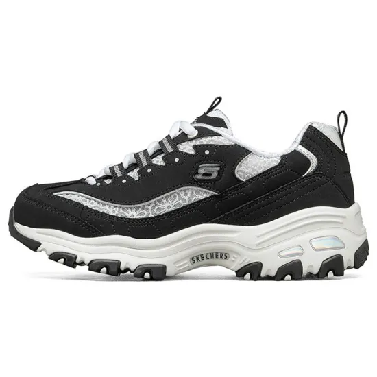 Skechers D Lites 1.0 Fashion Running Shoes Black/White Women's