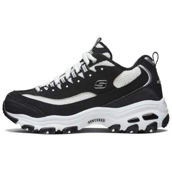 Skechers D Lites 1.0 Running Shoes 'Black And White' Women's
