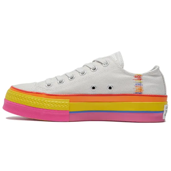 Converse Chuck Taylor All Star Women's Lift Low 'Rainbow - Vintage White'