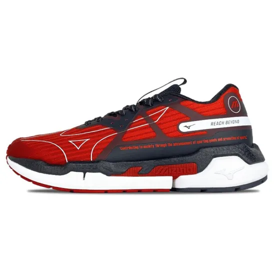 Mizuno Pi Knit Low Top Running Shoes Black/Red