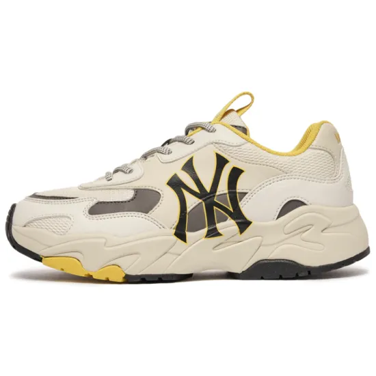 MLB Big Ball Chunky Chunky Sneakers Unisex Low-Top Beige/Yellow