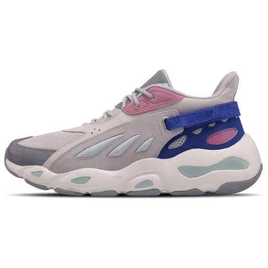 LiNing Butterfly Chunky Sneakers Women's Low-Top Gray Pink/Blue