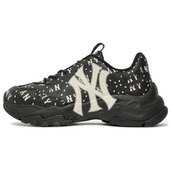 MLB Big Ball Chunky Cushioning Anti Slip And Wear Resistant Low Top Chunky Sneakers Unisex Black White