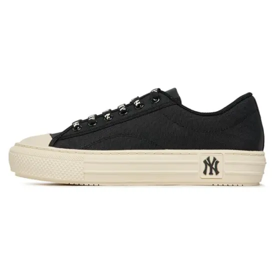 MLB Playball Canvas Shoes Unisex Low-Top Black Beige