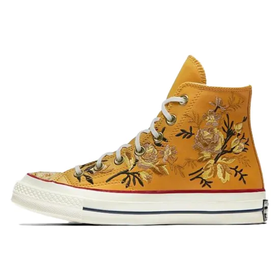 Converse Women's Chuck 70 High 'Parkway Floral Embroidery - Turmeric Gold'