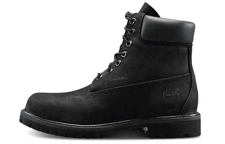Timberland PREMIUM Leather Waterproof Abrasion Resistant Classic Short Outdoor Boots Men's Black