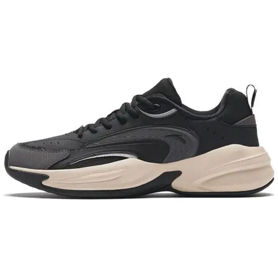 Anta ACE Anti-Slip Wear-Resistant Low-Top Chunky Sneakers Men's Black Gray